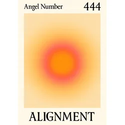 Plakat 30x40 cm Angelska številka 444 afirmacija angelsko število