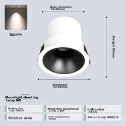 Nvc LED ugradna lampa, 9W, Bela