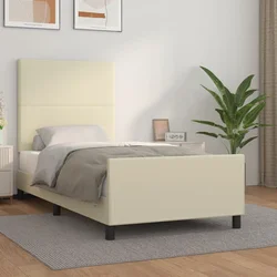 Okvir za krevet s uzglavljem krem 80 x 200 cm od umjetne kože