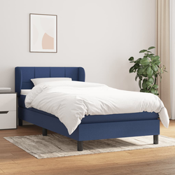 vidaXL Box spring postelja z vzmetnico modra 90x200 cm blago