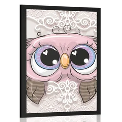 Plakat ljubke sovice - 20x30 silver