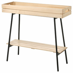 VANILJSTANG Stalak za cveće, borovina/crna, 67 cm