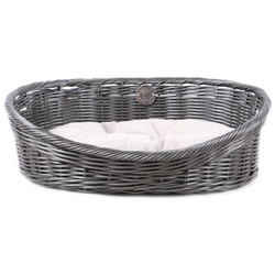 Duvo+ Ležaljka za pse sa jastukom, Rustic rattan, Sivi, M