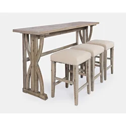 Livin Hill Barska miza s kompletom, AV1933-74, 188x91.5x46 cm, rjava