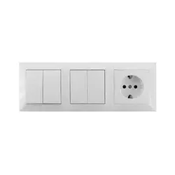 Aigostar - SET 2x kućni prekidač sa dva tastera i utičnicom 1x16A/250V SCHUKO