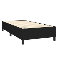 Krevet box spring s madracem LED crni 90x190 cm od tkanine