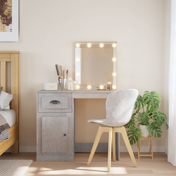 Toaletni stolić s LED svjetlima siva boja betona 90x42x132,5 cm