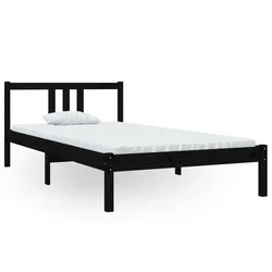 Okvir za krevet od masivnog drva crni 100 x 200 cm
