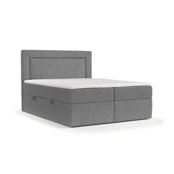 Siva boxspring postelja s prostorom za shranjevanje 200x200 cm Imagine – Maison de Reve