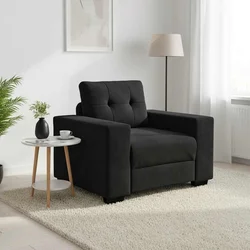 Sofa fotelja crna 100x78x80 cm baršun