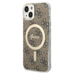 GUESS Maska za telefon iPhone 15 6.1, GUHMP15SH4STW, Magsafe, Braon