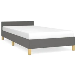 Vidaxl Posteljni okvir brez vzmetnice temno siv 90x190 cm blago