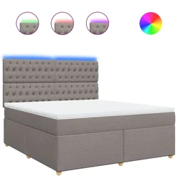 Vidaxl Box spring postelja z vzmetnico taupe 180x200 cm blago