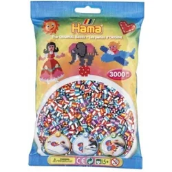 Hama Midi perle 201-90 mešanica barv črtaste dvobarvne 3000 kosov