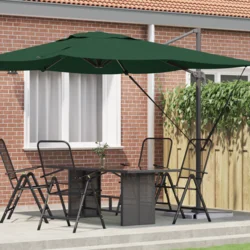 Roma Suncobran Zelena 286 x 284 x 265 cm Aluminij i poliester