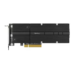 Synology M2D20 Dual-slot M.2 SSD adapter card for cache acceleration; PCIe 3.0 x8; PCIe NVMe; Form Factor 22110 /2280; 5 yr warranty