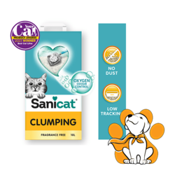 Sanicat Posip Za Mačke Grudvajući Fragrance Free, Bez Mirisa, Bentonit 8L