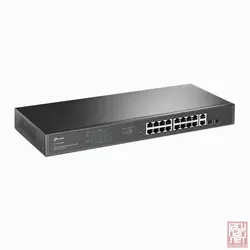 TP-LINK TL-SG1218MP, 16? gigabit PoE+ RJ45 ports, 2? gigabit non-PoE RJ45 ports, and 2? combo gigabit SFP slots