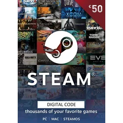 Steam Wallet Gift Card 50 EUR Steam Key EUROPE