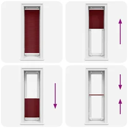 Plisirana roleta Bordeaux crvena 40x150 cm širina tkanine