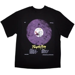 Prince Majica Purple Rain Disc Unisex Black S