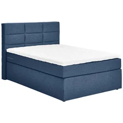 Carryhome POSTELJA BOXSPRING 140 cm x 200 cm , tekstil temno modra