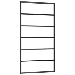 Klizna vrata s priborom crna 102 x 205 cm od ESG stakla