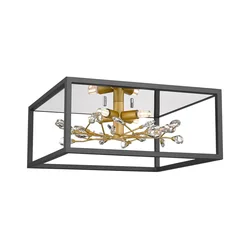 Zuma Line C0578-04A-B5TF - Plafonsko svetlo SPRING 4xG9/33W/230V crna/zlatna
