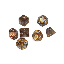 Kockice Chessex - Lustrous - Mini Polyhedral - Gold & Silver (7)
