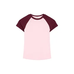 Bershka Majica roza / vinsko rdeča