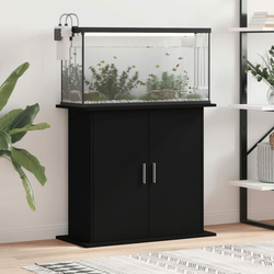 Greatstore Stojalo za akvarij črno 81x36x73 cm inženirski les