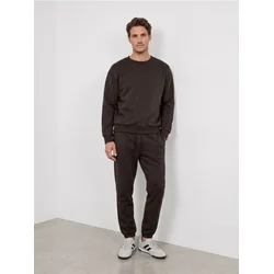 Sinsay - Crewneck comfort fit duks sa dodatkom pamuka - prašnjava braon