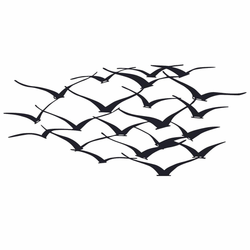 Wallity Zidna dekoracija Herd Of Birds, 120x55 cm, 1.5 mm, Crna