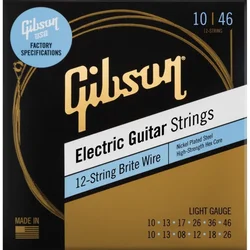 Gibson Brite Wire Electric Guitar Strings 12-String