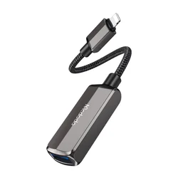 Lightning v USB-A OTG adapter Mcdodo CA-2690 2.4A - dark grey