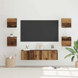 Set TV komoda Zidne 6 pcs Staro drvo Konstruirano drvo