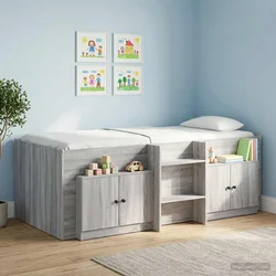 Ormarić za krevet s pohranom 2 pcs Siva Sonoma 66 x 35 x 48 cm