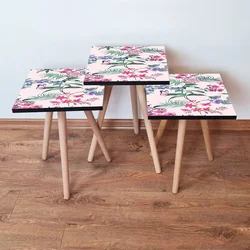 Hanah Home Set klub stočića 3Shp363, 3 komada, Siva