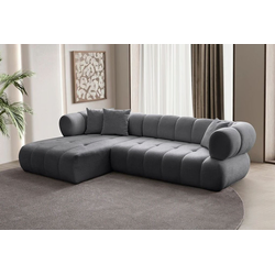 Atelier del Sofa Ugaona garnitura na razvlačenje Petra Left, 280 x 170 cm, Tamnosiva