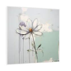 Canvas Slika na platnu Pastelni cvet, 40x40 cm, Sa ramom, Bela