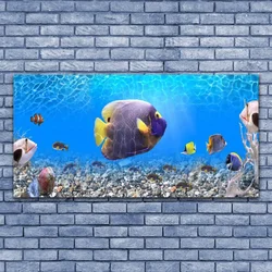 tulup.si Steklena slika Ribe narava 140x70 cm 2 obešalnika