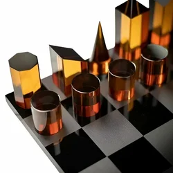 Šah set Acrilic Black/Dark Orange 30 x 30 cm