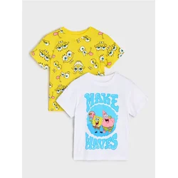 Sinsay - Pamuk majice sa printom 2 pack SpongeBob SquarePants - šareno