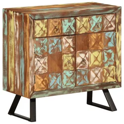 Ormarić s ladicama Višebojni 70x35x70 cm puno drvo, prerađeno