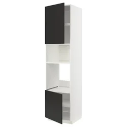METOD Visoki element za ugradne uređaje, bela/Nickebo boja antracita, mat, 60x60x240 cm