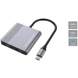 Docking station Conceptronic DONN13G, USB 3.2 Gen 1 Type-C, siva