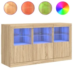 Komoda s LED svjetlima boja hrasta sonome 123x37x67 cm