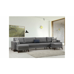 ATELIER DEL SOFA Ugaona garnitura Kristal Rest 2+Corner v2 Dark Grey
