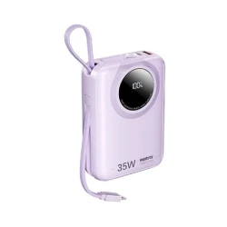 Remax RPP-73 Purple 35W Power Bank with 2 Fast Charging Cables 20000mAh