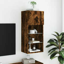 TV ormarić s LED svjetlima boja dimljenog hrasta 40,5x30x90 cm